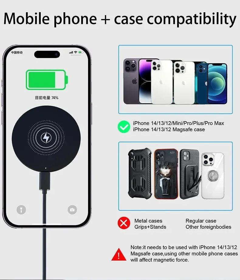 Magnetic Car Wireless Charger Magnet Fast Charging Station Car Phone Holder Mount for iPhone 17 16 15 14 13 Pro Max Min Macsafe
