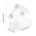 Acrylic Bird Feeder Clear Window Outside Hanging Bird Feeder House with Suction Cup for Garden Outdoor Backyard Wildlife Birding