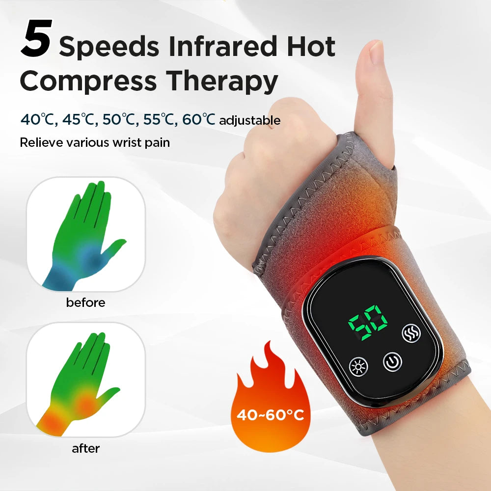 Electric Heating Wrist Massager Wrist Brace Protector Wrap Vibration