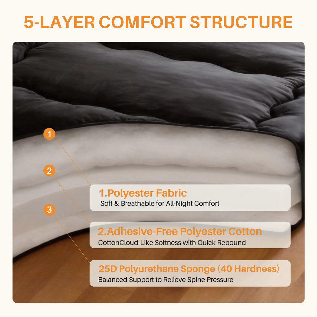 MCQ 4 Inch Japanese Floor Mattress Foldable Futon Mattress