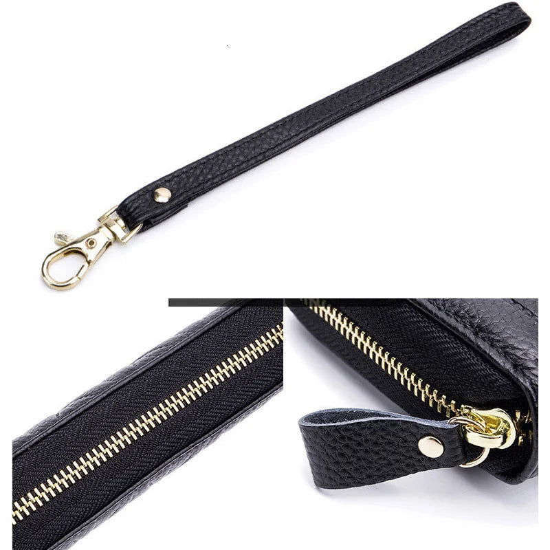 RFID Wallet for Women  Genuine Leather Female Travel Purse Zipper  Women's Wallet 36 Card Holder мини кошелек жен