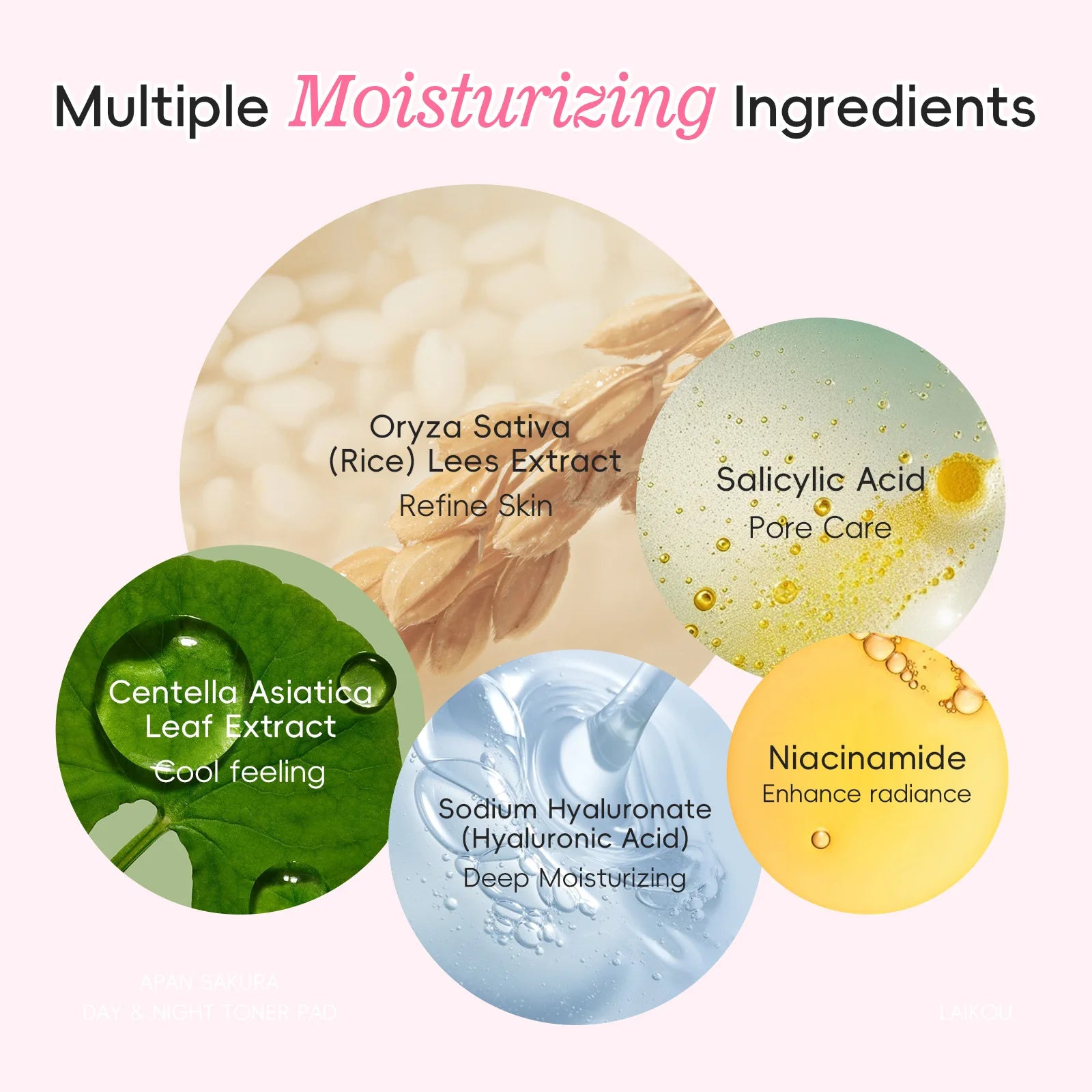 Japan Sakura Toner Pads 100ml 40pads Day Night Use Remove Makeup Cleanse Moisturize Face Care Hydrating Treatment  Skin Care