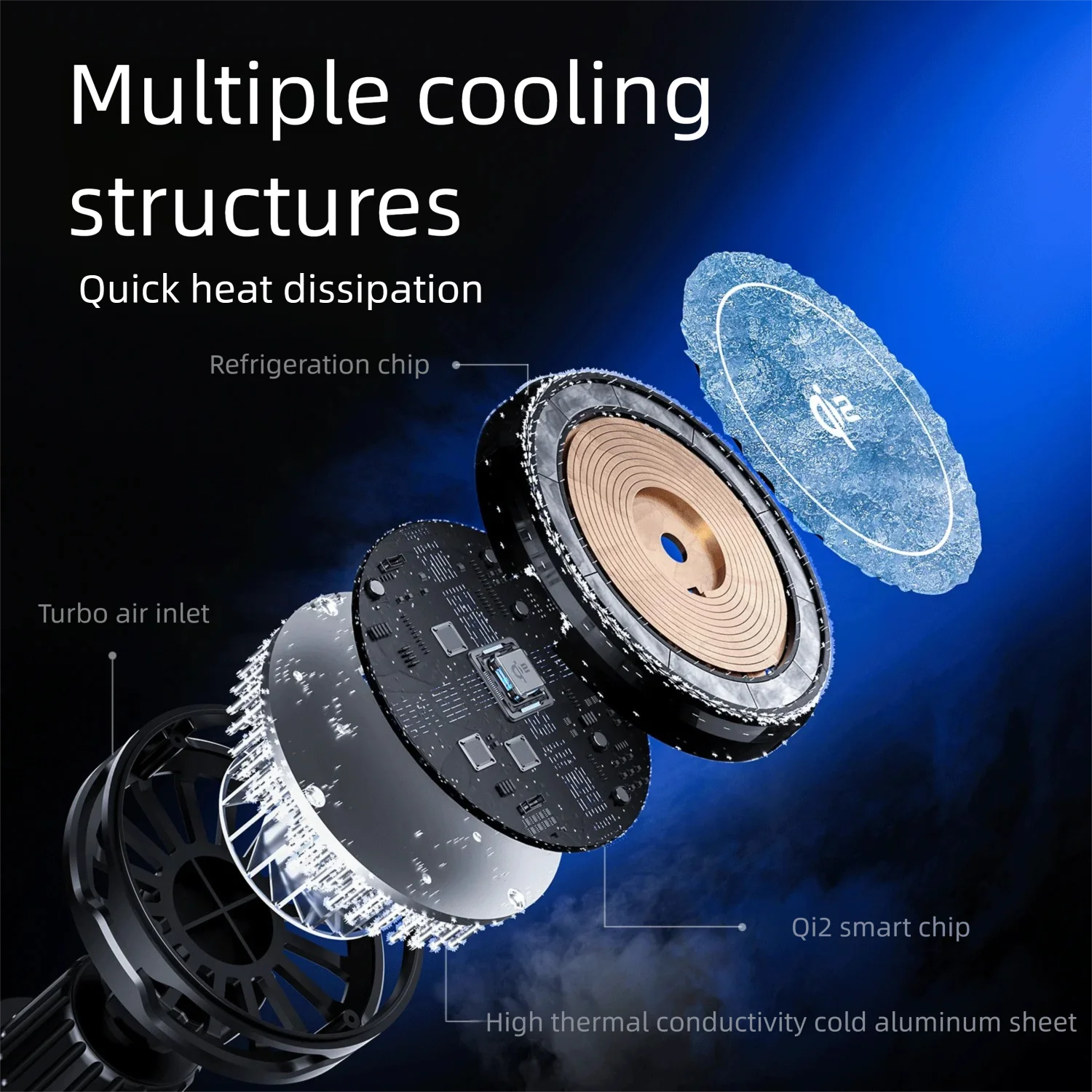 QI2 TEC Cooling RGB Magnetic Car Wireless Charger Fast Charging Radiator Air Vent Clip Holder For Magsafe iPhone 17 16 Pro Max