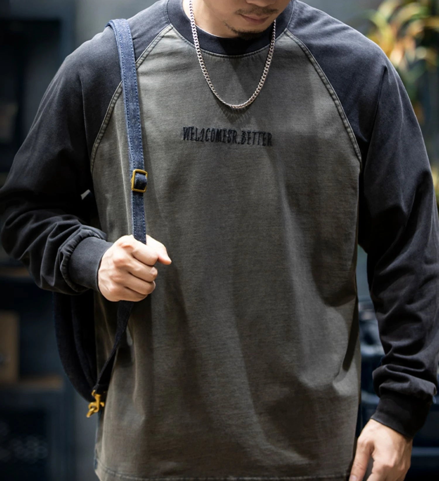 Spring Autumn High Quality Cotton Long Sleeve T Shirt Men Plus Size Patchwork Sweatshirt Korean Streetwear Fashion Sport Tops