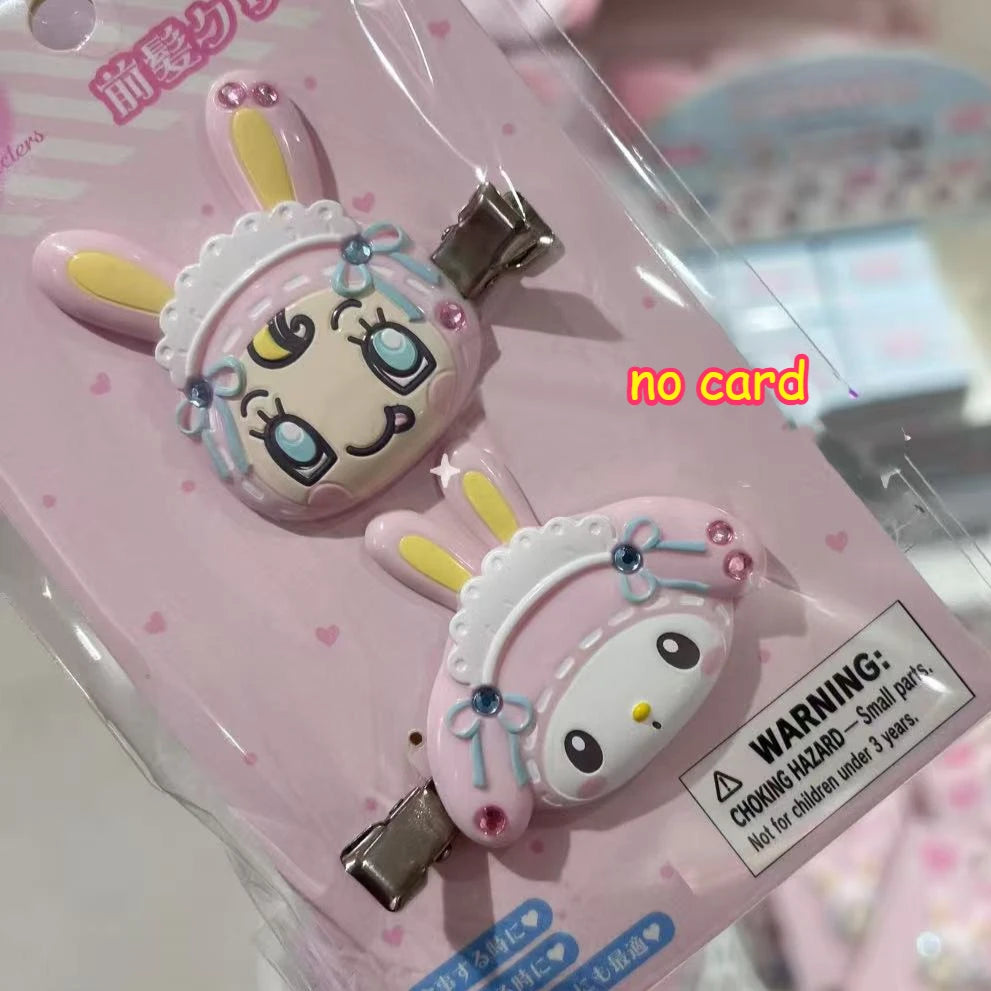 New Sanri Mezzo Piano Bangs Clip Set Cartoon Kuromi Cinnamoroll Hairpin Cute Charmmy Kitty Fashion Bangs Clips for Girls Gifts