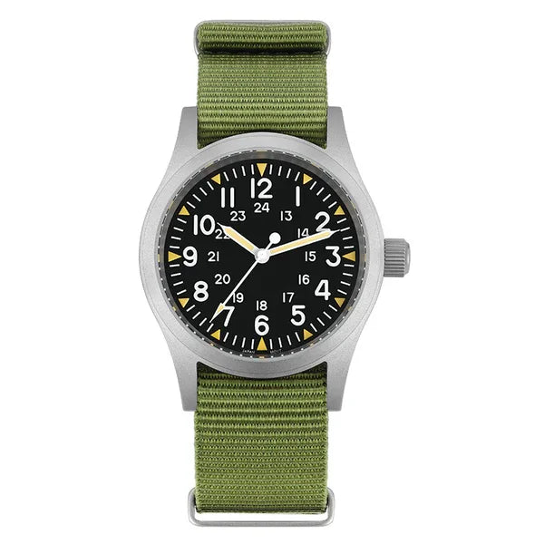 Militado Ml05 Vintage Field Watch VH31 Sweep Second Quartz