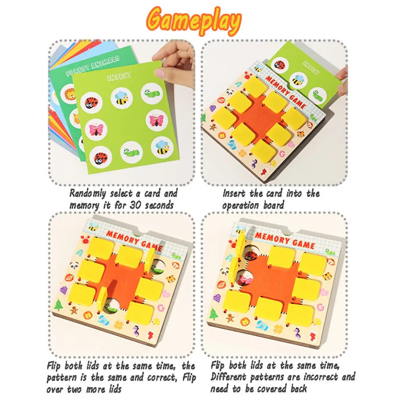 Montessori Memory Board Games Kid Creative Toy Pattern Matching Logice Thinking Brain Intellectual Challenge Game Educatioon Toy