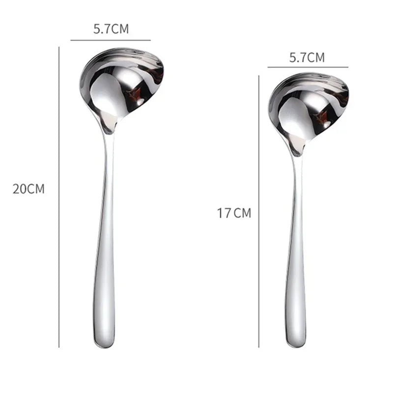 1pc Stainless Steel Thickening Spoon Creative Long Handle Durable Hotel Hot Pot Spoon Soup Ladle Home Kitchen Essential Tools