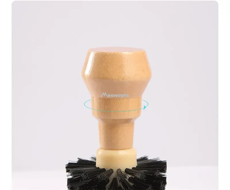 Portafilter Cleaning Brush Barista Espresso Coffee Tamper Cleaning Brush 51mm 54mm 58mm Tool with Wooden Handle Barista