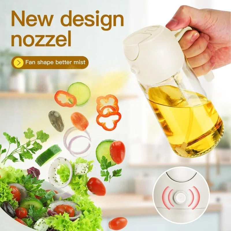 2 in1 Oil Spray Bottle For Kitchen Barbecue Cooking Olive Oil Dispenser Oil Jar Baking Vinegar Soy Sauce Spray Container Plastic