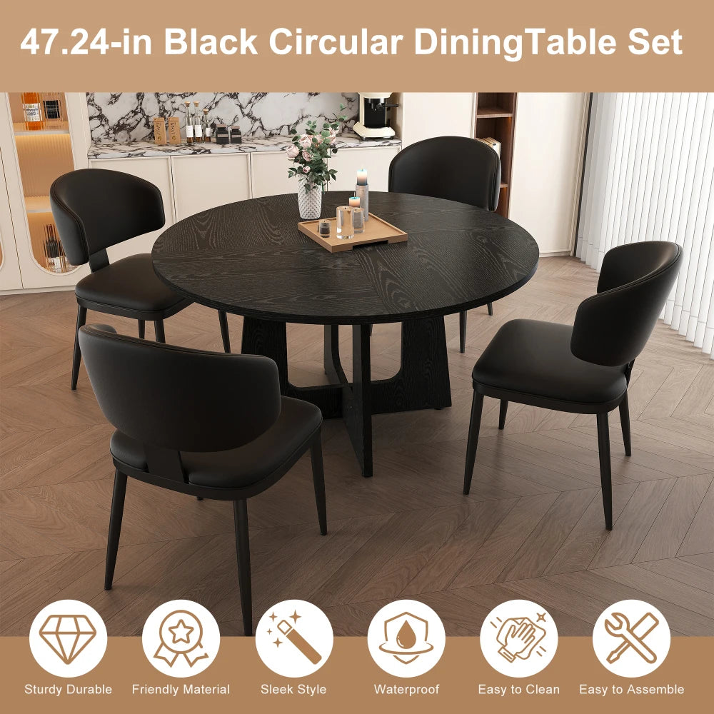 Round Dining Table Set for 4