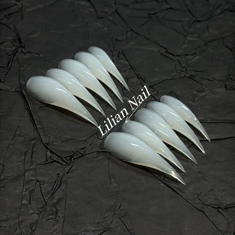 10Pcs Spice Girl Colorful Handmade Full Cover False Nail Y2K Long Dragon Shape Claw Cat Eyes Gradients Reusable Press On Nails