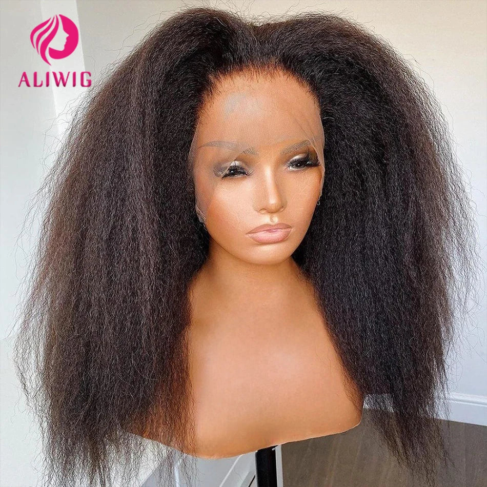 Kinky Straight Glueless Lace Front Wig