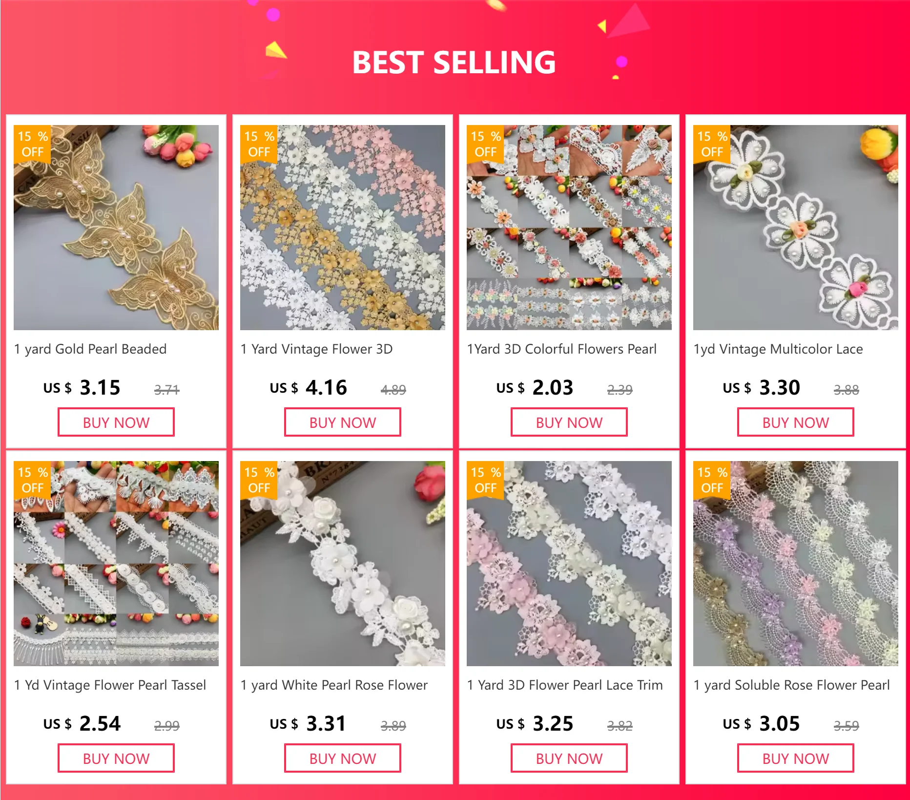1 Yards White Pink and Grey Pearl Beaded Lace Trim Tape Lace Ribbon African Lace Fabric Collar Dress Sewing Garment Headdress Ma