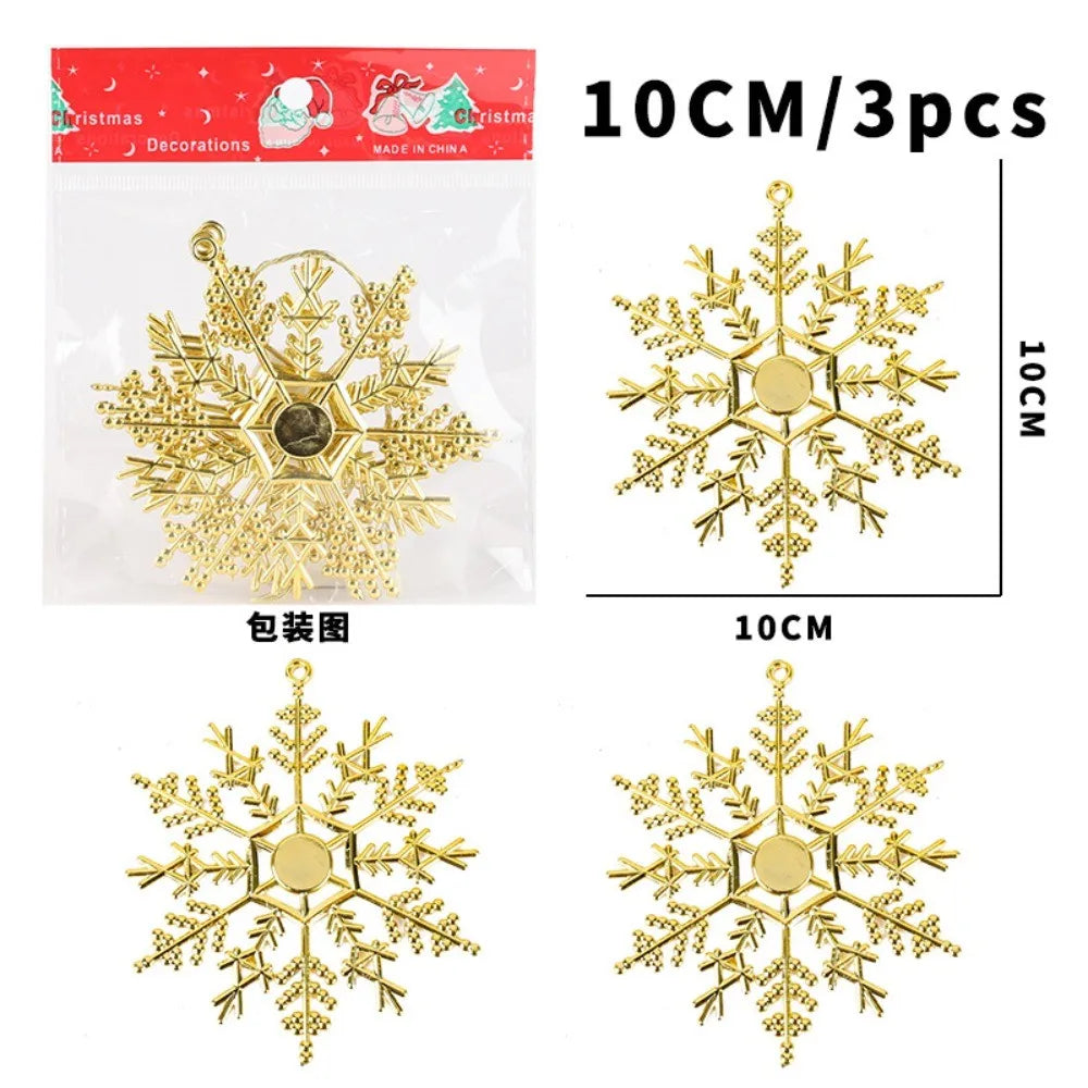 3/9Pcs Glitter Snowflake Ornaments Christmas Decoration Tree Hanging Decor Snowflakes for Home New Year 2026 Supplies Decor