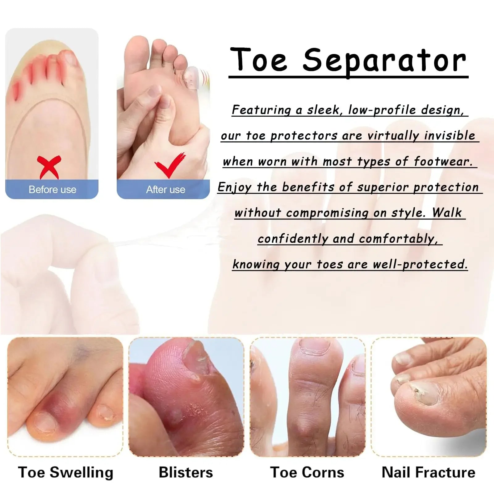 60/40/20pcs Toe Protectors Silicone Gel Caps Unisex Toe Cover for Corns Calluses Blisters Pain Relief Soft Toe Sleeves Cushions