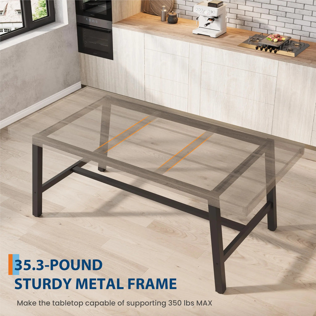GarveeLife 70.87 Inch Rectangle Dining Room Table for 6-8