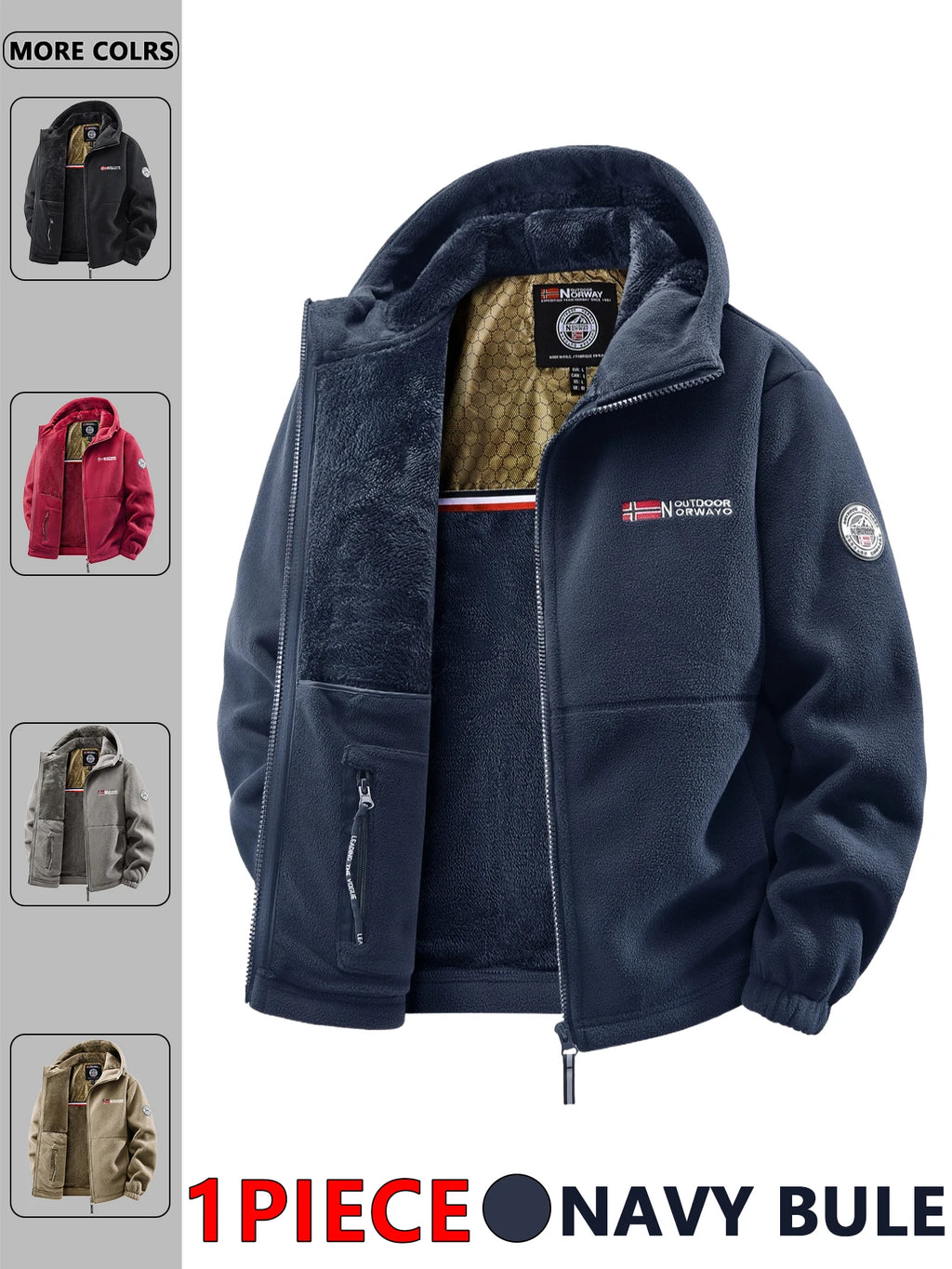 Men's Autumn and Winter Outdoor Hooded Jacket