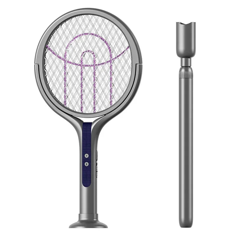 Rotating Head Electric Fly Swatter USB Rechargeable Mosquito Killer Multi Functional Electronic Flyswatter Trap Lamp for Flies