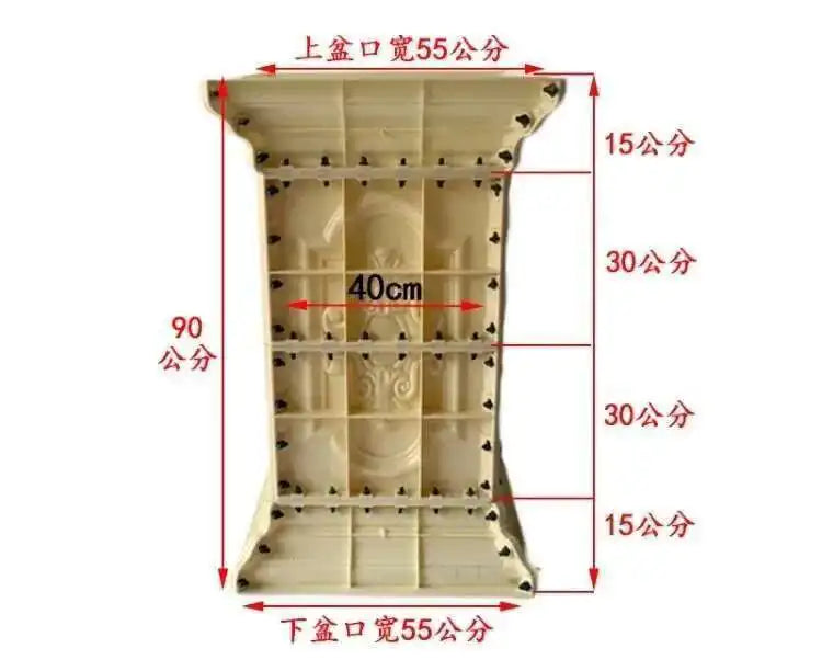 Plastic Thickened ABS Flowerpot Mold Cement Mold for Garden Balcony Fence Square Column Pier Roman Column Concrete Bonsai Mold