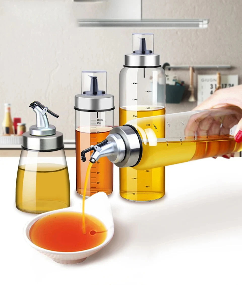 180/300/500ml Cooking Seasoning Oil Bottle Sauce Bottle Glass Storage Bottles for Oil and Vinegar Oil Dispenser For Kitchen
