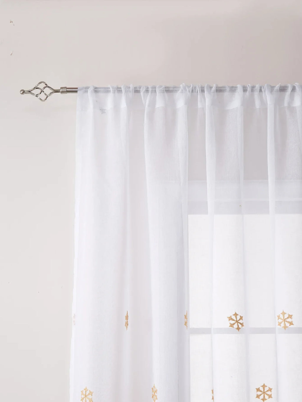 New Style of Snowflake Embroidered Window Screen Sweet Christmas Tulle Curtains Living Room Bedroom Transparent Yarn