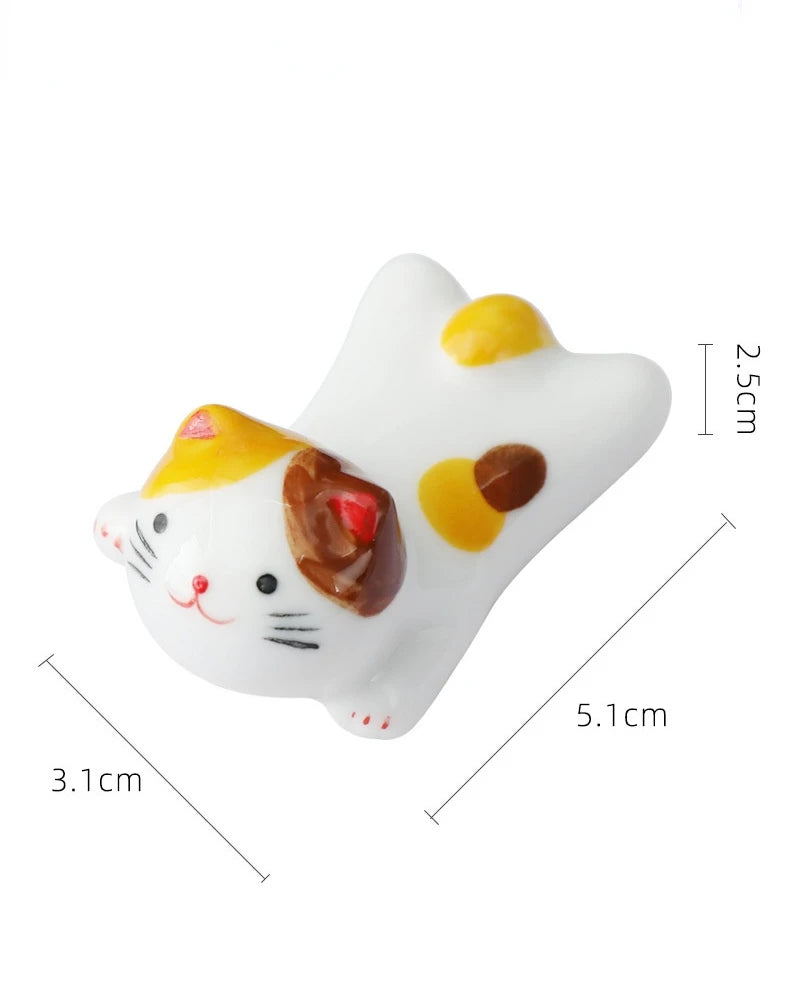 Cute Cat Ceramic Chopsticks Holder Stand Fine Design Chopstick Rack Pillow Care Rest Japanese Style Kitchen Tableware Tools New