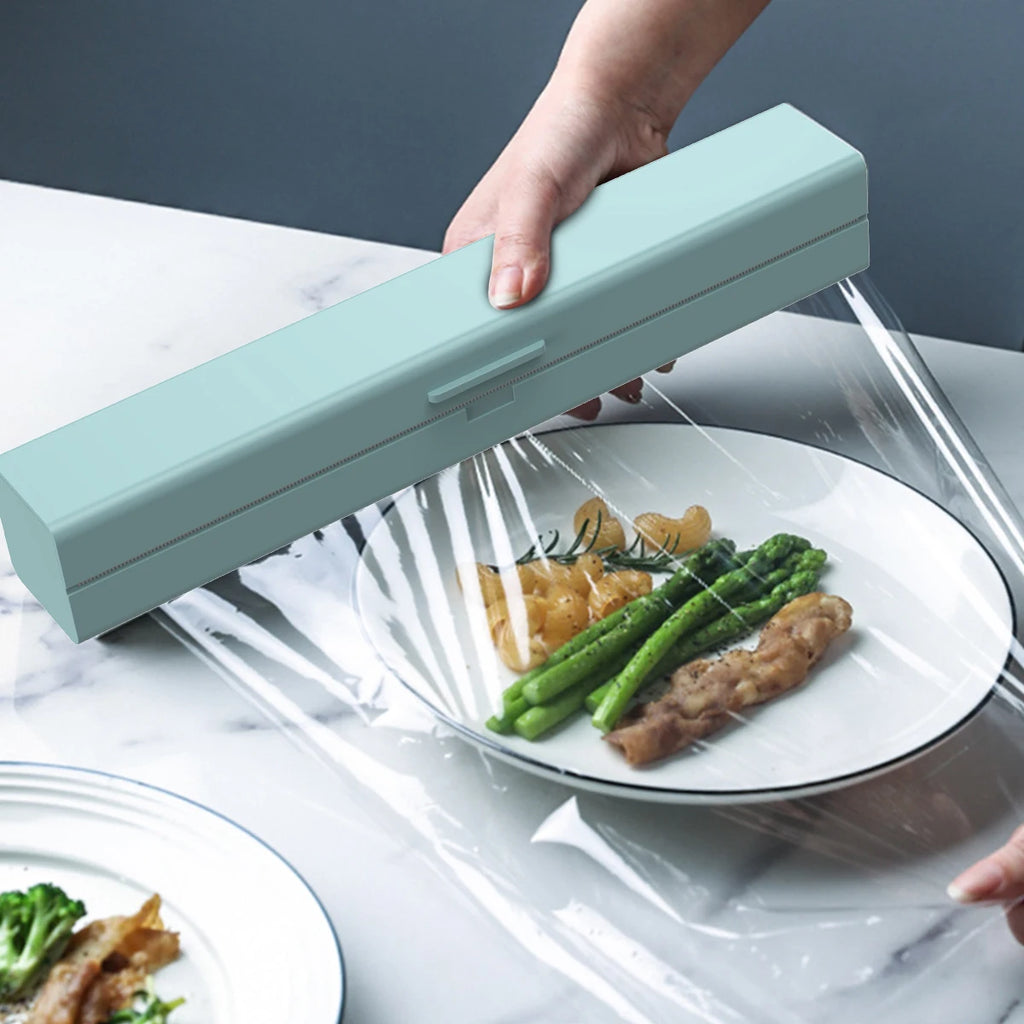 Cling Film Cutter Food Plastic Cling Wrap Dispensers Reusable Food Grade Kitchen Home Storage Accessories Foil Wrap Dispenser