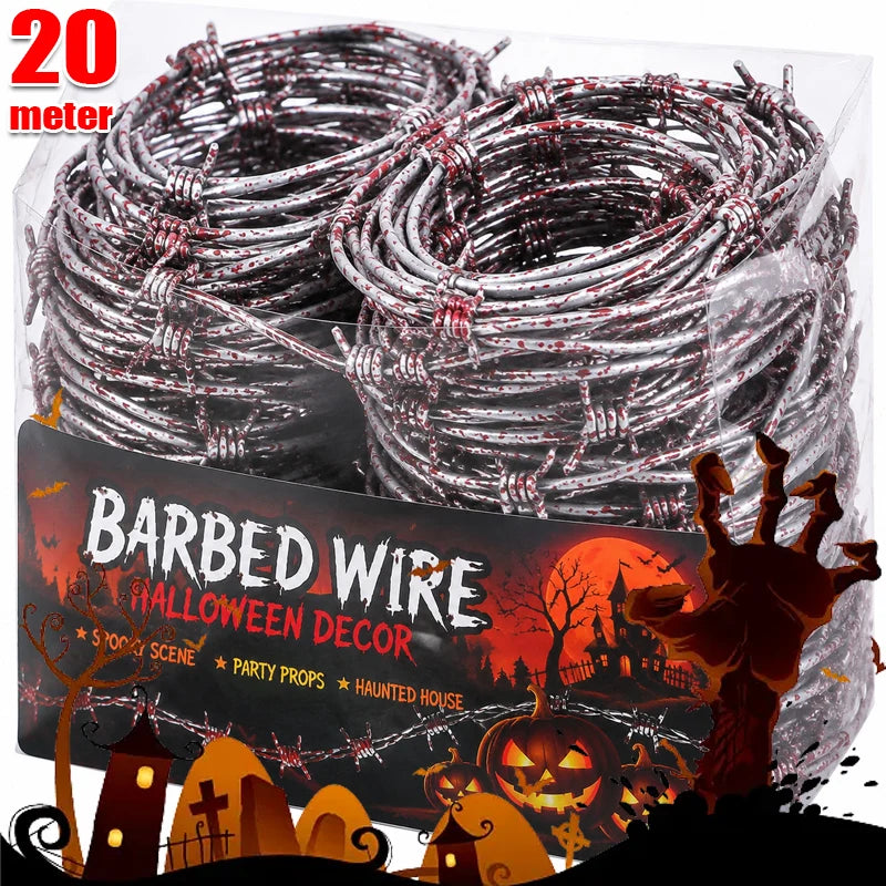 Fake Barbed Wire Halloween Fence Decor