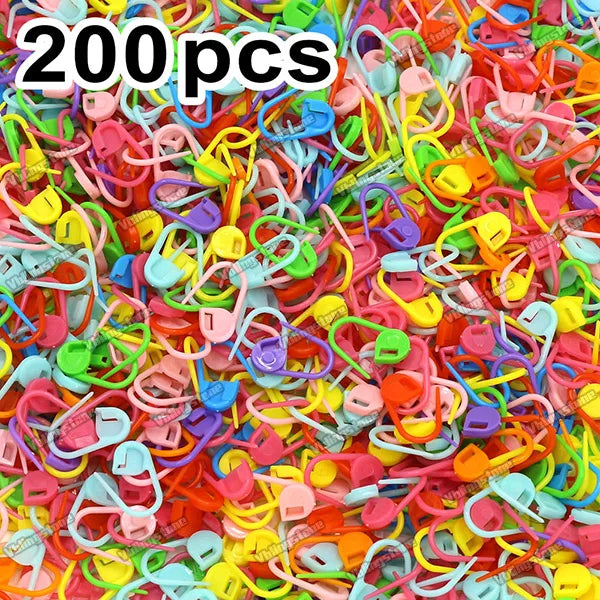 100pcs Mix Colors Knitting Stitch Markers Plastic Resin Small Needle Clip Crochet Locking Sewing Tools DIY Craft