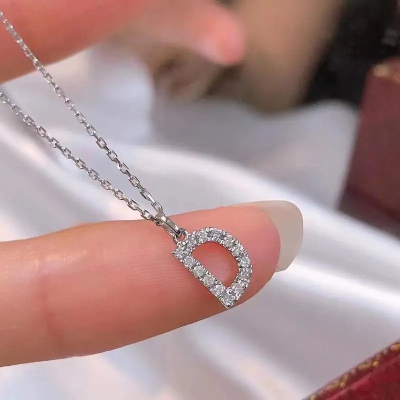 Fashion Shining A-Z Letter Pendant Charm Necklace 26 Initial