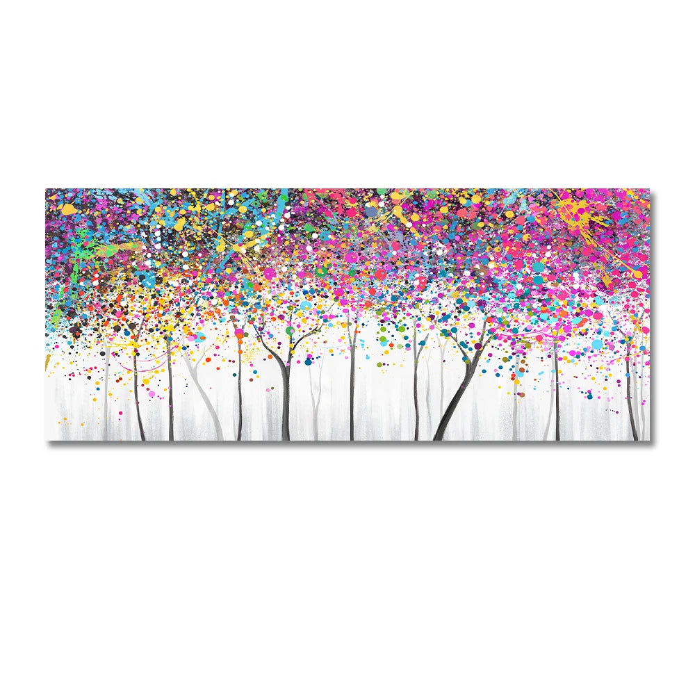 Nordic Abstract Colorful Leaves Tree Canvas Painting Still Life Poster Wall Art Pictures For Living Room Home Decor Frameless