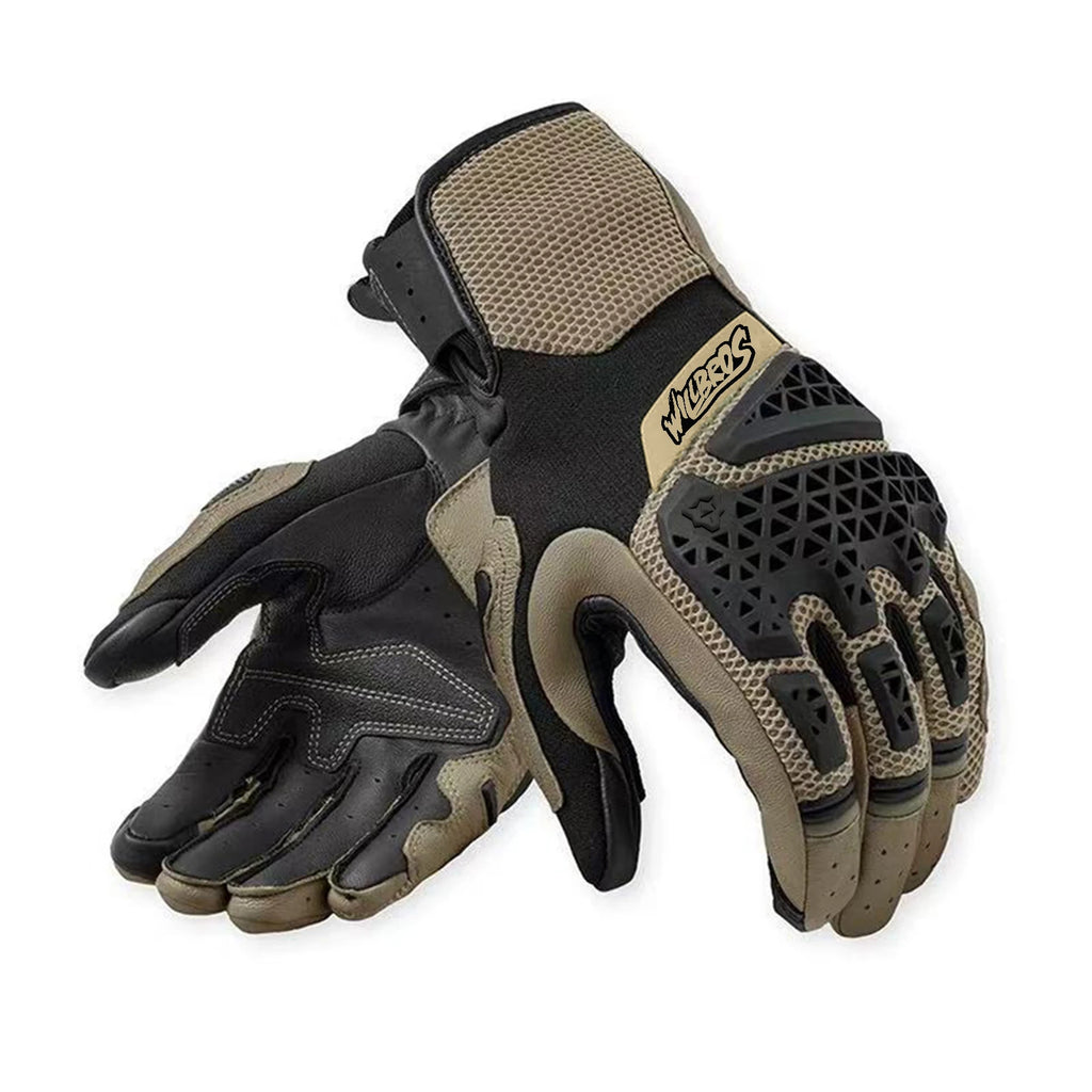 Leather Mesh Touchscreen Riding Gloves
