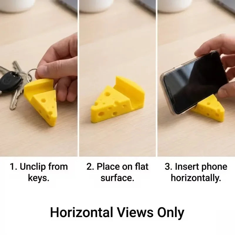 Portable Cheese-Shaped Phone Holder/Hanging/Outdoor Pocket/Desktop Phone Holder/Portable