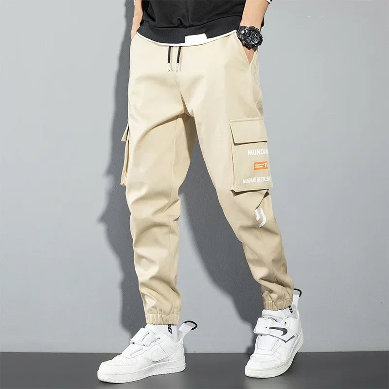 Black Cargo Pants Men Y2K Streetwear Casual Pants Green Plus Size