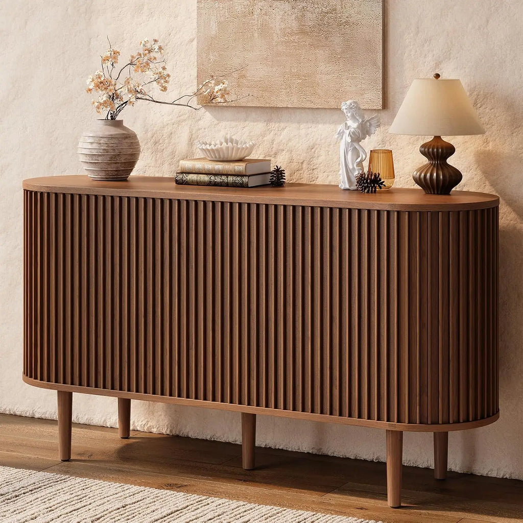 55" Sideboard Cabinet Buffet Storage - Mid-Century Modern Coffee