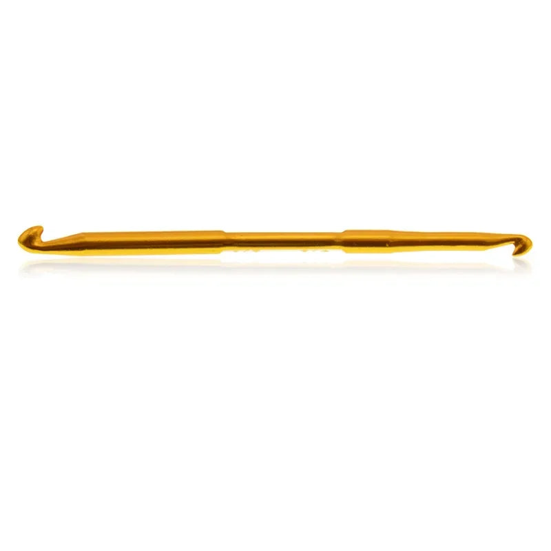 10Pcs/set Double End Crochet Hook Set Golden Aluminum Crochet Needles Knitting Crochet Markers Ring Knitting Stitch Markers