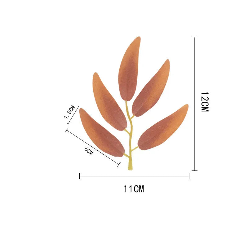 100pcs artificial willow twig leaves wicker  Willow leaf plants for home garden wreath garland wedding wall bouquet decoration
