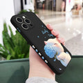 Blue Silk Cat Phone Case for IPhone 18 Pro Max Liquid Silicone