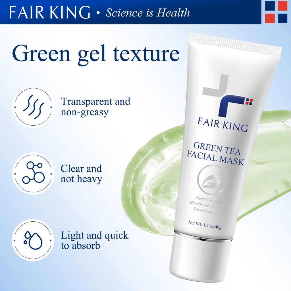 FAIR KING Green Tea Mask Blackhead Nose Oil Control Mask Deep Pore Cleansing Dirt and Blackhead Removal Skin Care Smooth 40g