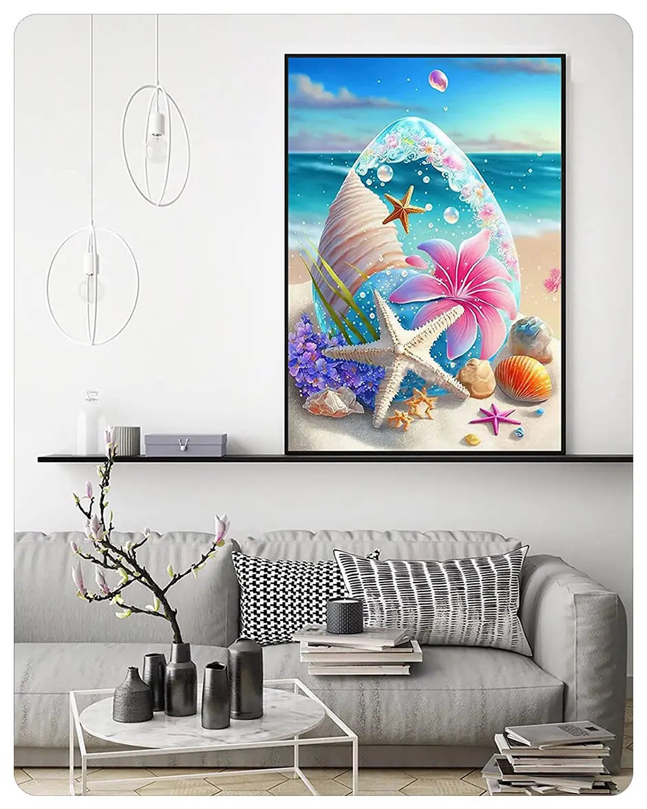 Starfish 5D Diamond Painting Fantasy Shell Seaside Scenery Full Diamond Embroidery Mosaic Cross Stitch Kits Bedroom Home Decor