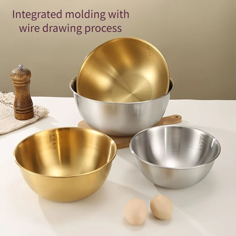 Stainless Steel Mixing Bowls Set Large Salad Bowl Dough