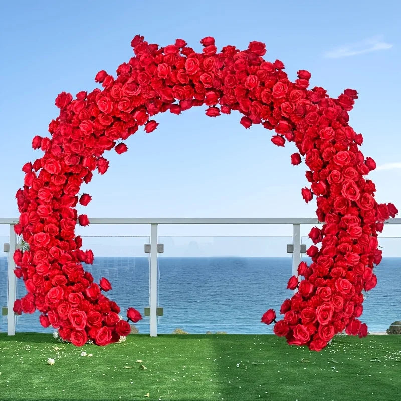 [romantic Rose Flower Arch] Elegant Red Artificial Rose Flower