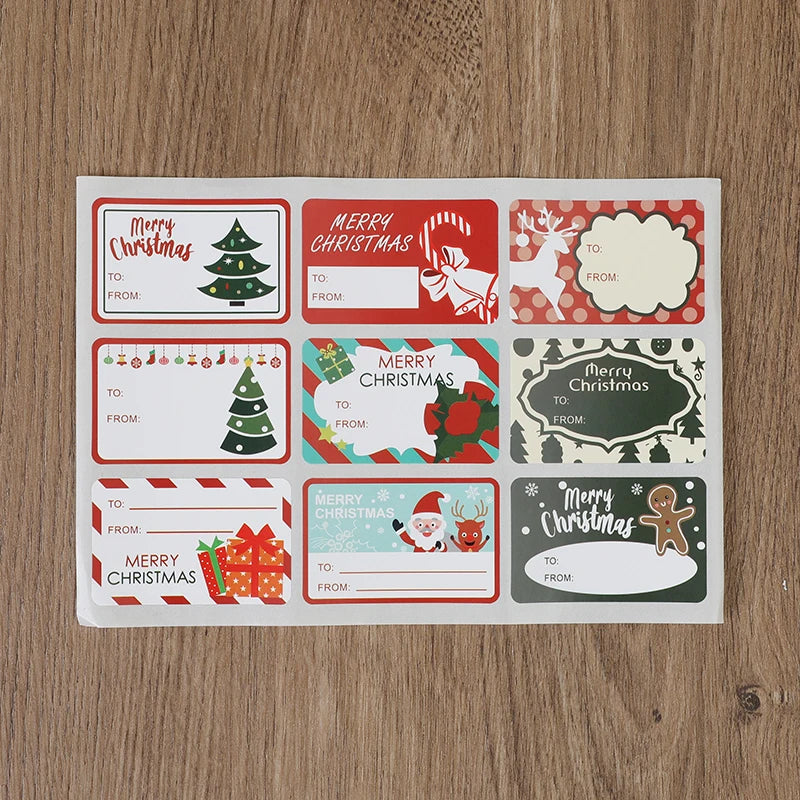 90pcs/10sheets Christmas Stickers,Writeable "To/From" Labels For Christmas Gifts,Envelope Sealing, Party Favors Decor,Diy Crafts