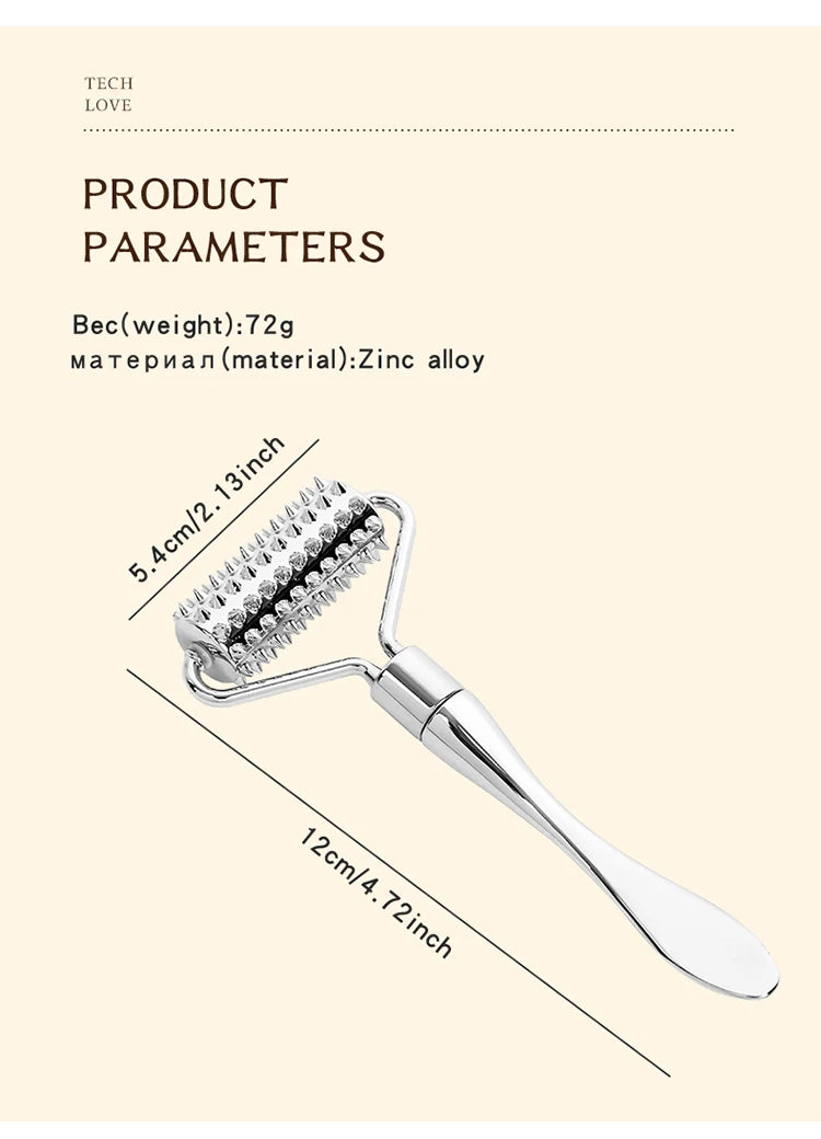 Stainless Steel Pointed Roller Spatula Massage Ball Stone Face Roller Massager To Improve Neck Facial Beauty Skin Care Tool