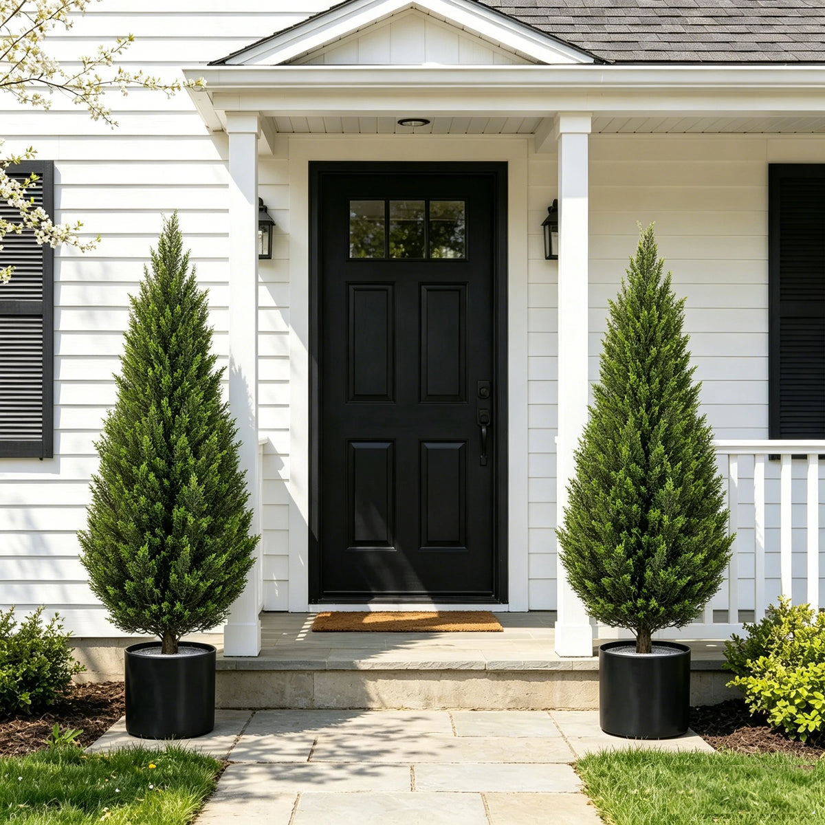 Artificial Cedar Topiary Tree 2/3/4/5/6FT Faux Evergreen Cypress Plant