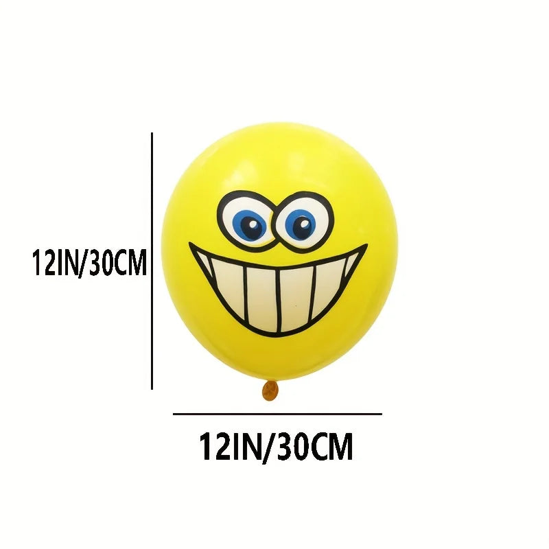 10/20/30pcs 12inch Cute Funny Big Eyes Smiley face latex balloons Birthday Party Christmas Decor Baby Shower Children's Toys