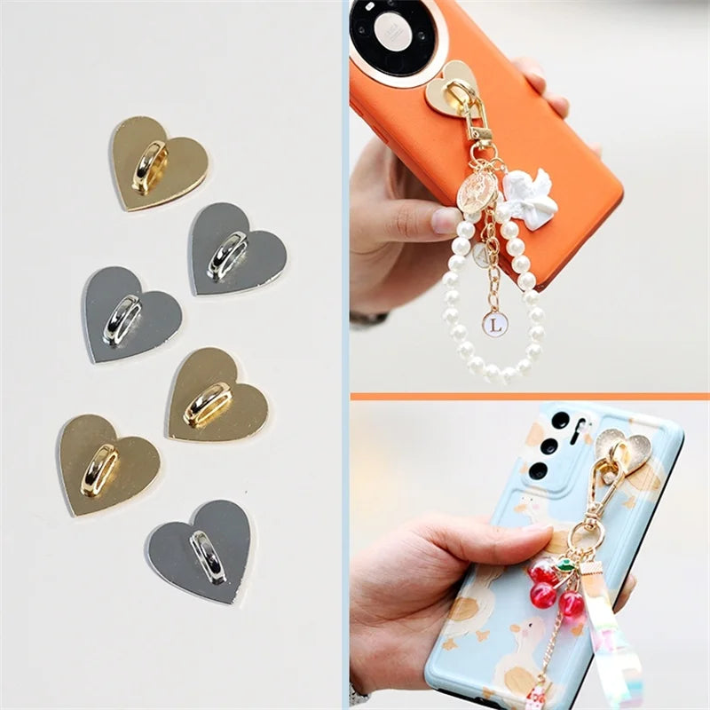 Metal Heart Mobile Phone Ring Holder Pendant Hook Round