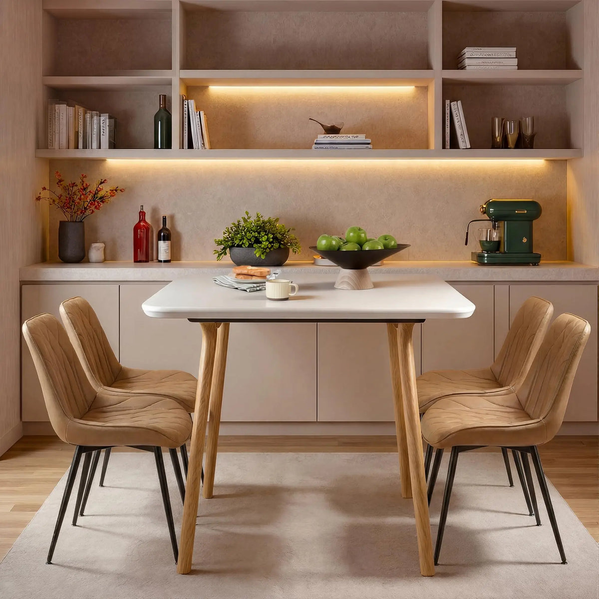 Modern Faux Leather Dining Chairs Set of 2 Upholstered