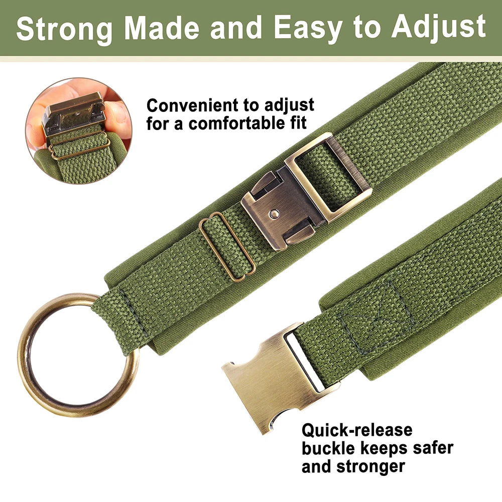 Soft Padded Dog Collar Durable Nylon Dog Collars Necklace Adjustable Pet Necklaces for Small Medium Large Dogs French Bulldog